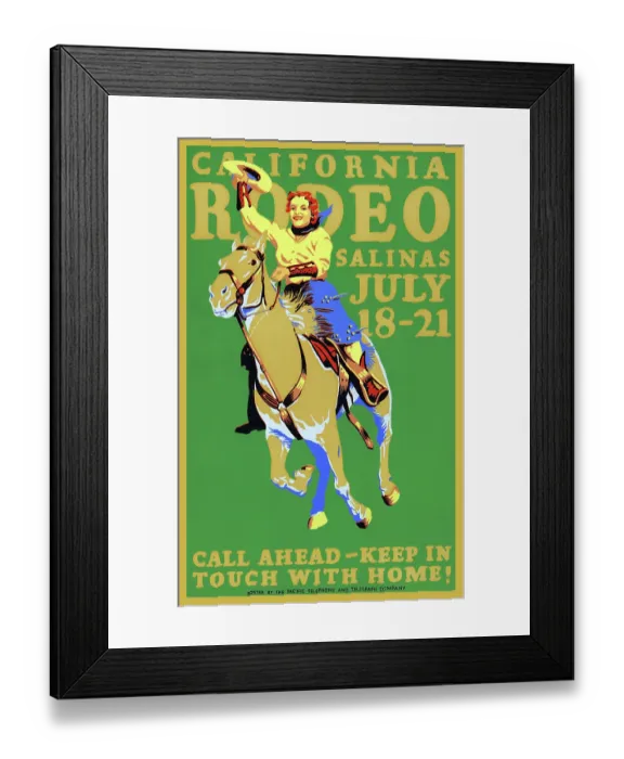 Framed Print : California Rodeo, Salinas, July 18-21