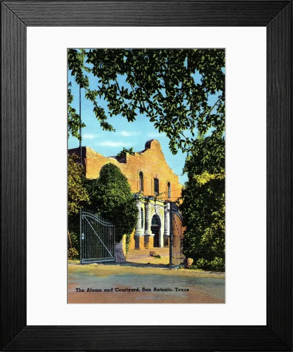 Framed Print : The Alamo and courtyard Framed Print : The Alamo and courtyard