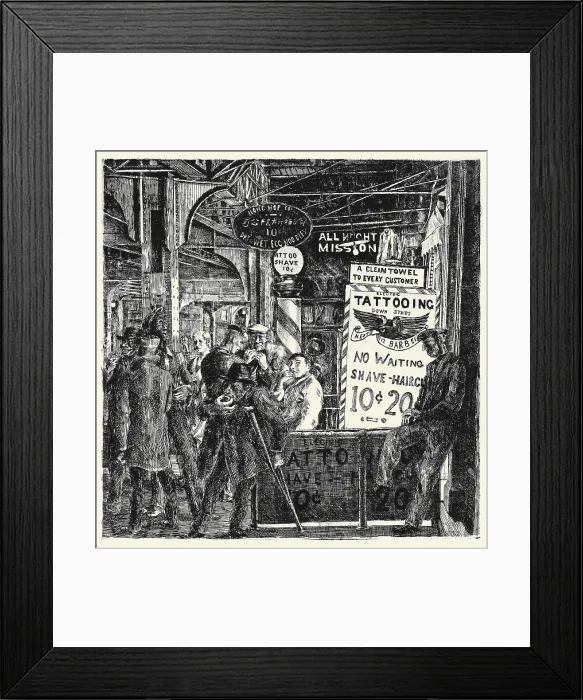 Framed Print : Tattoo--Shave--Haircut (tenth state) Framed Print : Tattoo--Shave--Haircut (tenth state)
