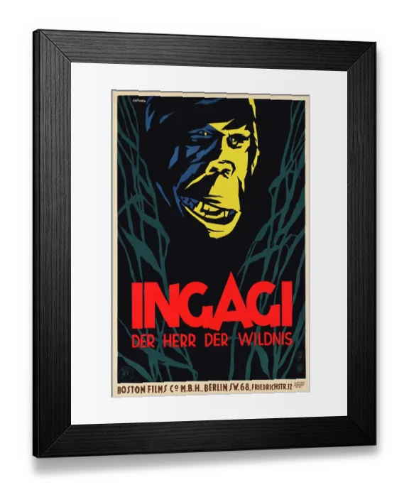 Framed Print : Ingagi; Der Herr Der Wildnis. 'Gorilla, the wonder film.' Film about an