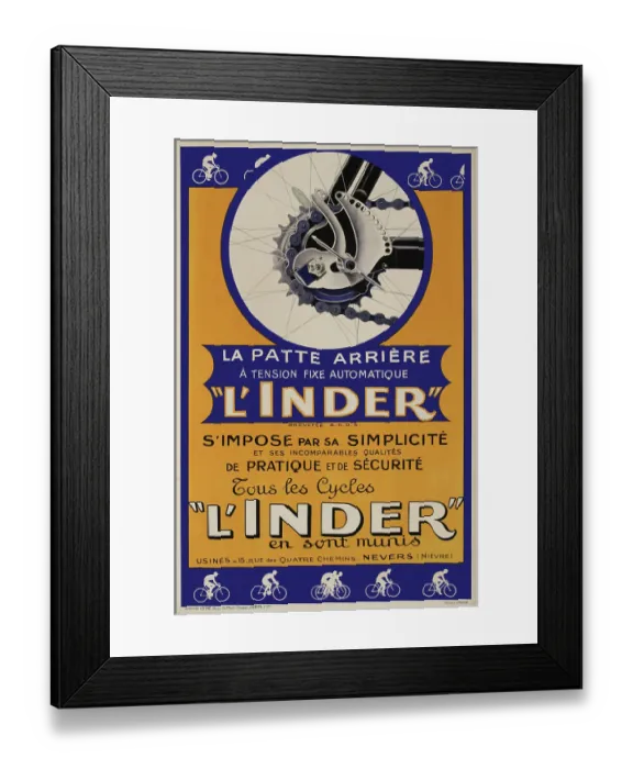Framed Print : L'inder. L'INDER. La Patte Arièrre à Tension Fixe Automatique L'Inder Lithographic Framed Print : L'inder. L'INDER. La Patte Arièrre à Tension Fixe Automatique L'Inder Lithographic