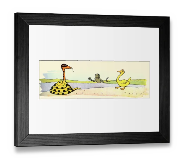 Framed Print : Gedeon meets a Snake Framed Print : Gedeon meets a Snake