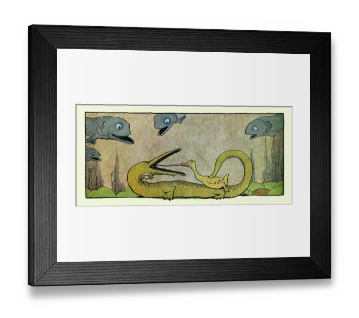 Framed Print : Gedeon Pokes Mr. Crocodile to Escape
