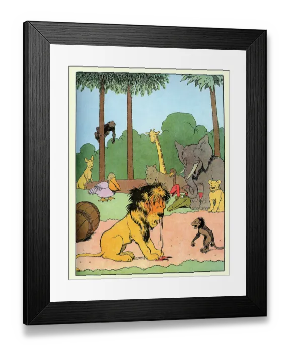Framed Print : Laughing at the Wet Lion Framed Print : Laughing at the Wet Lion