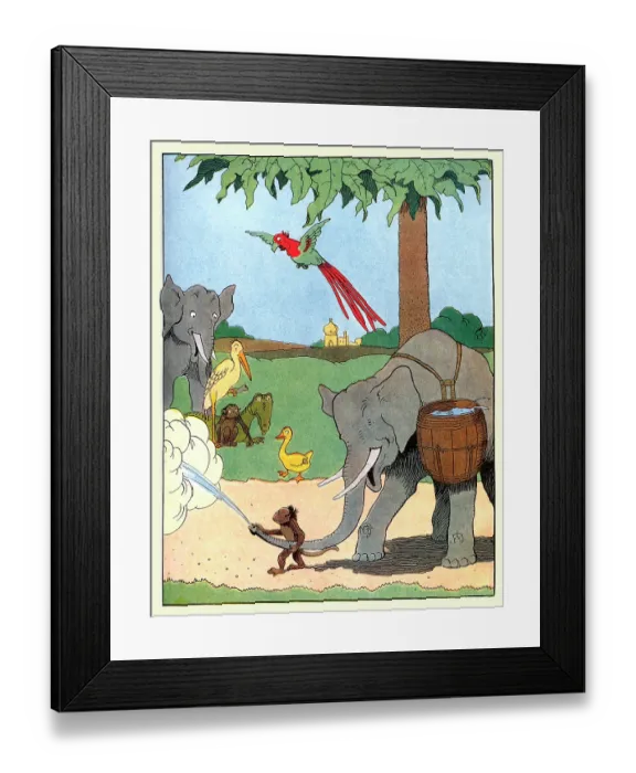 Framed Print : Monkey's Water Canon Framed Print : Monkey's Water Canon