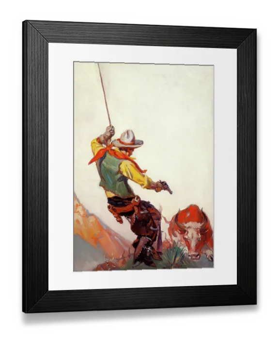 Framed Print : Charging Steer Framed Print : Charging Steer
