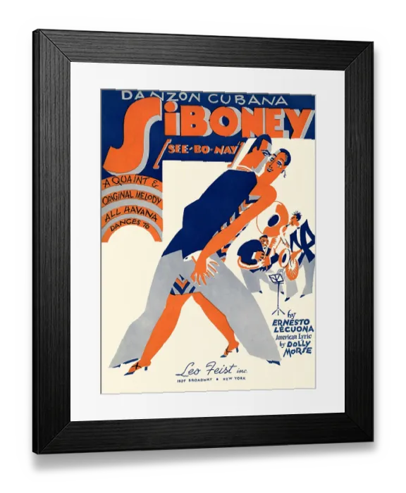 Framed Print : Siboney. Sheet music cover art. Siboney [See-bo-naý] [a quaint