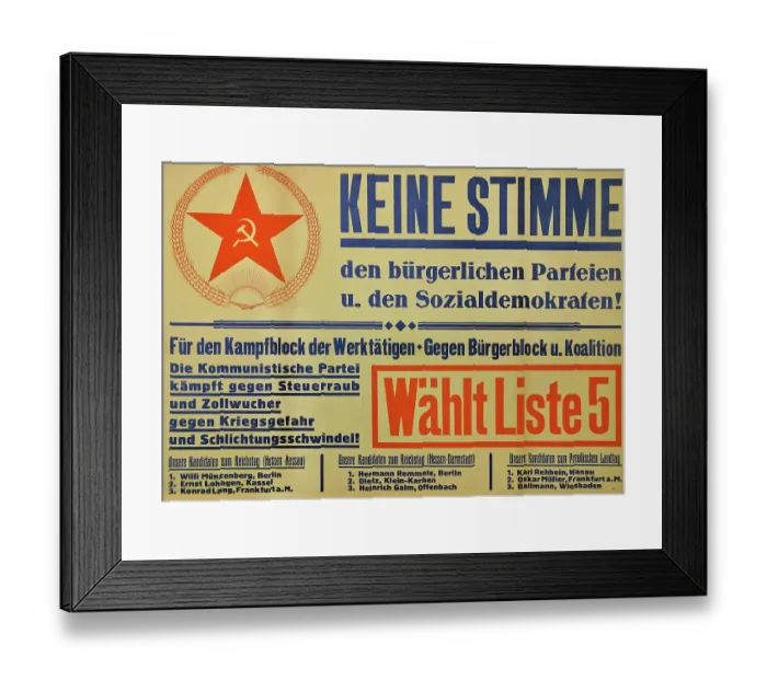 Framed Print : No votes for the bourgeois parties Framed Print : No votes for the bourgeois parties