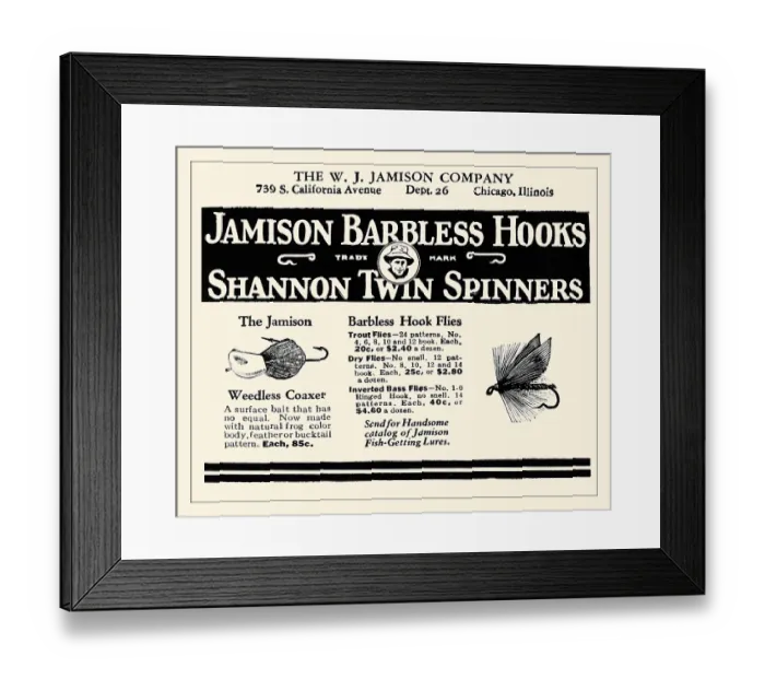 Framed Print : Jamison Barbless Hooks Framed Print : Jamison Barbless Hooks