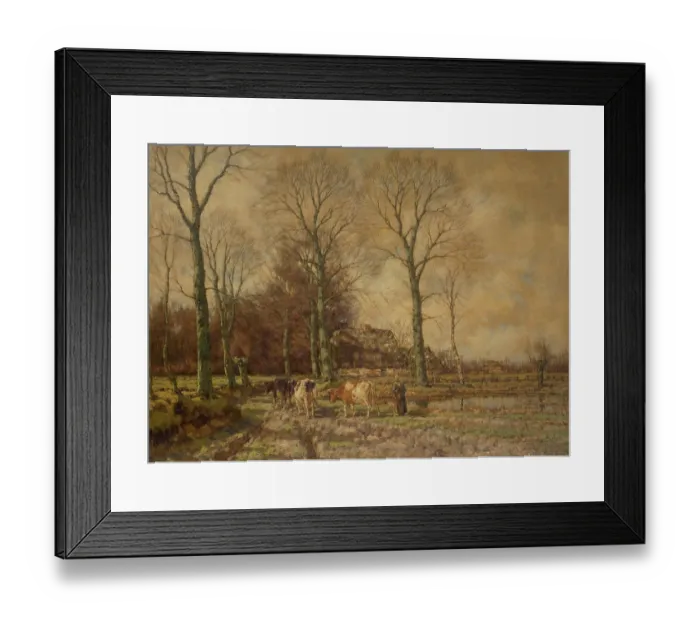Framed Print : Landscape with Cattle Framed Print : Landscape with Cattle