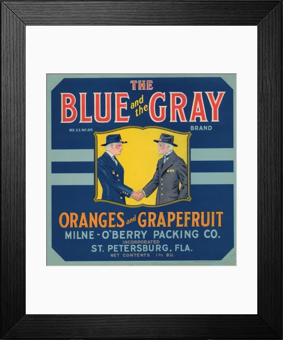 Framed Print : The Blue and the Gray Brand Framed Print : The Blue and the Gray Brand