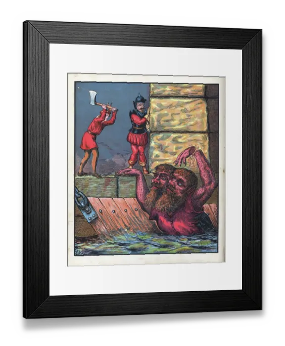 Framed Print : Killing the Moat Giant Framed Print : Killing the Moat Giant