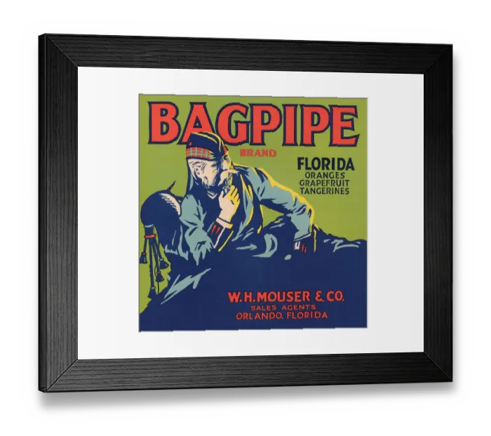 Framed Print : Bagpipe Brand