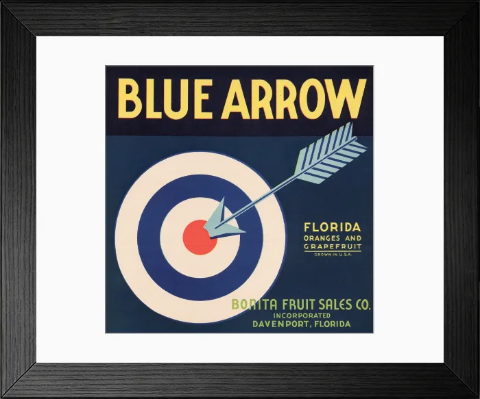 Framed Print : Blue Arrow Brand Framed Print : Blue Arrow Brand