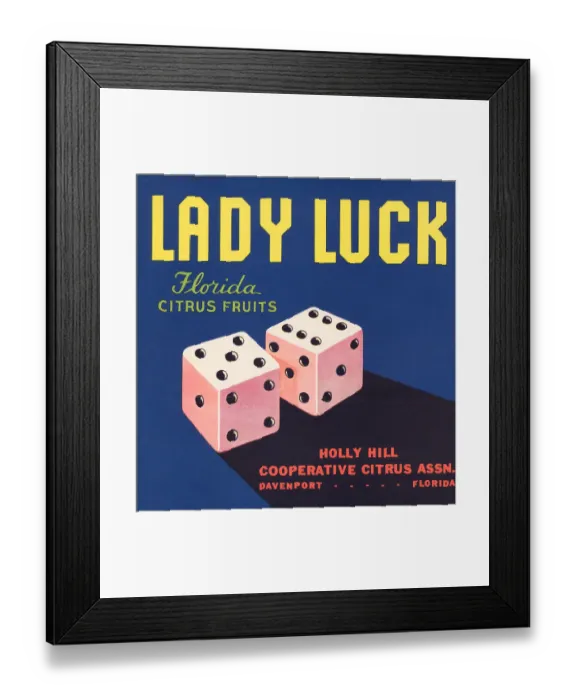Framed Print : Lady Luck Brand Framed Print : Lady Luck Brand