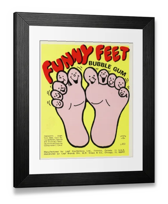 Framed Print : Funny Feet Bubble Gum Framed Print : Funny Feet Bubble Gum
