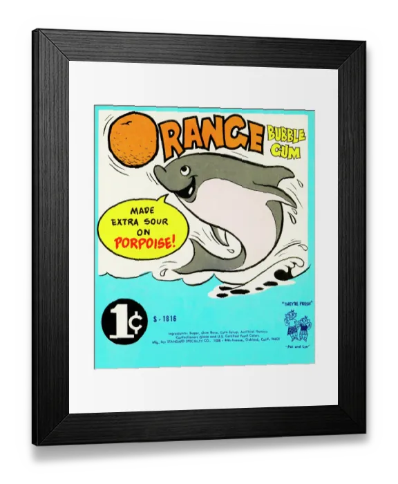 Framed Print : Orange Bubble Gum Framed Print : Orange Bubble Gum