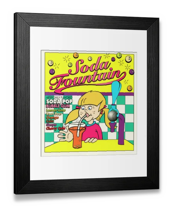 Framed Print : Soda Fountain Bubble Gum