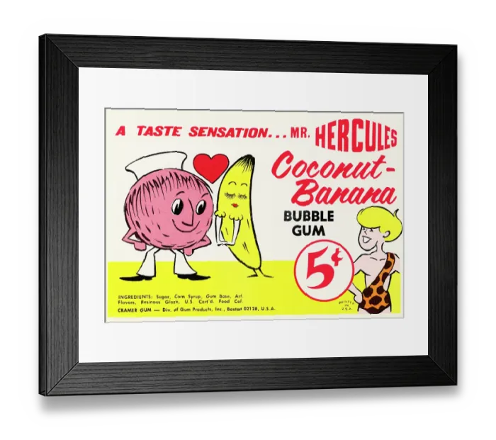 Framed Print : Mr. Hercules Coconut-Banana Framed Print : Mr. Hercules Coconut-Banana