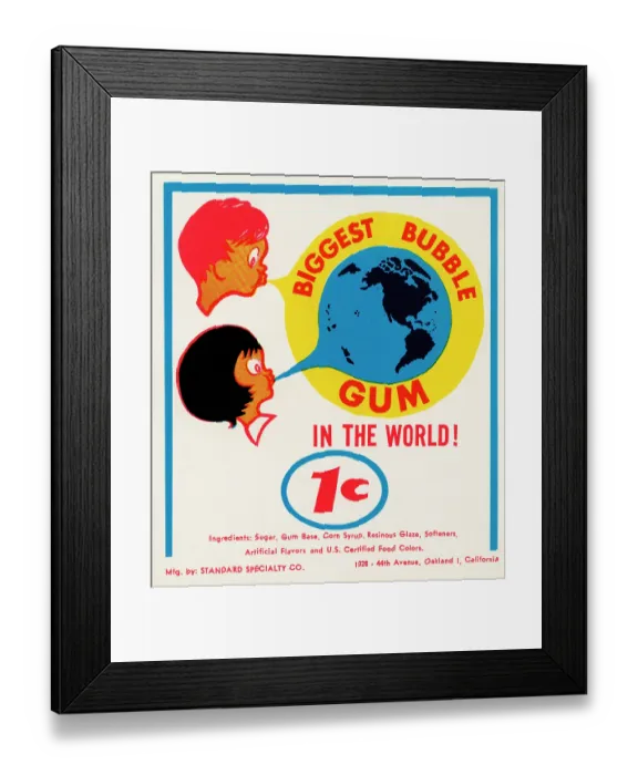Framed Print : Biggest Bubble Gum Framed Print : Biggest Bubble Gum