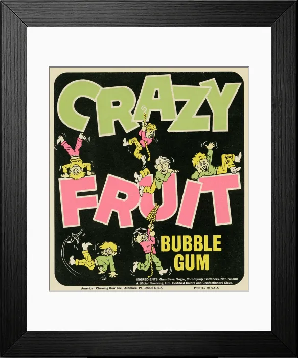 Framed Print : Crazy Fruit Bubble Gum Framed Print : Crazy Fruit Bubble Gum