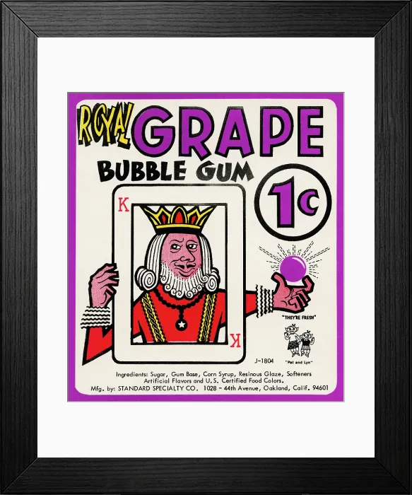 Framed Print : Royal Grape Bubble Gum 1 Framed Print : Royal Grape Bubble Gum 1