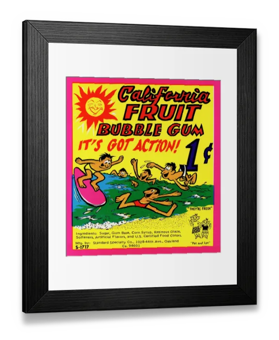 Framed Print : California Fruit Bubble Gum Framed Print : California Fruit Bubble Gum