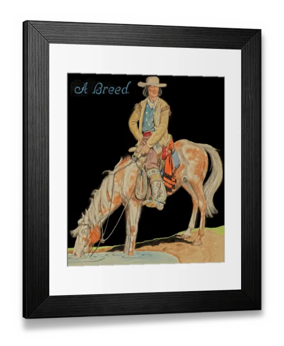 Framed Print : A Breed. One of a series of painting by Mexican American artist Joseph Jacinto Mora 
