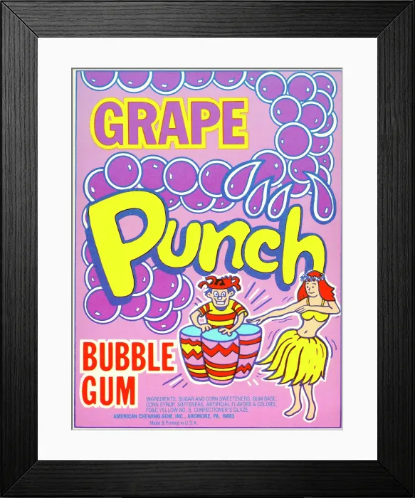 Framed Print : Grape Punch Bubble Gum