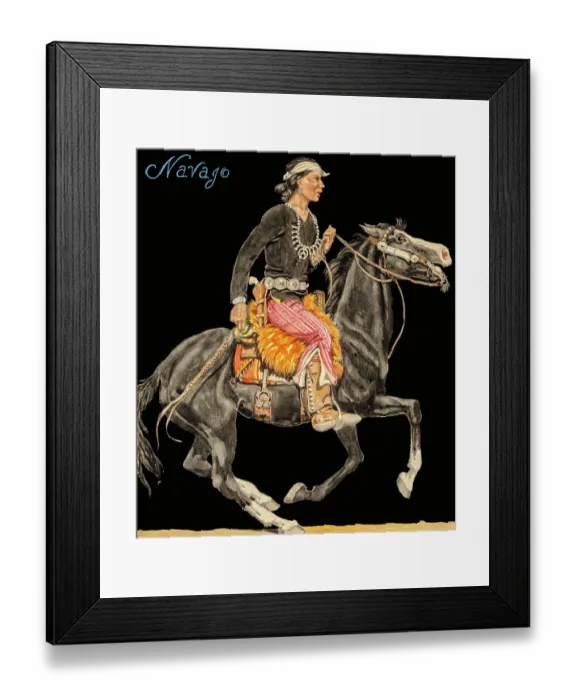 Framed Print : Navajo. One of a series of painting by Mexican American artist Joseph Jacinto Mora Framed Print : Navajo. One of a series of painting by Mexican American artist Joseph Jacinto Mora