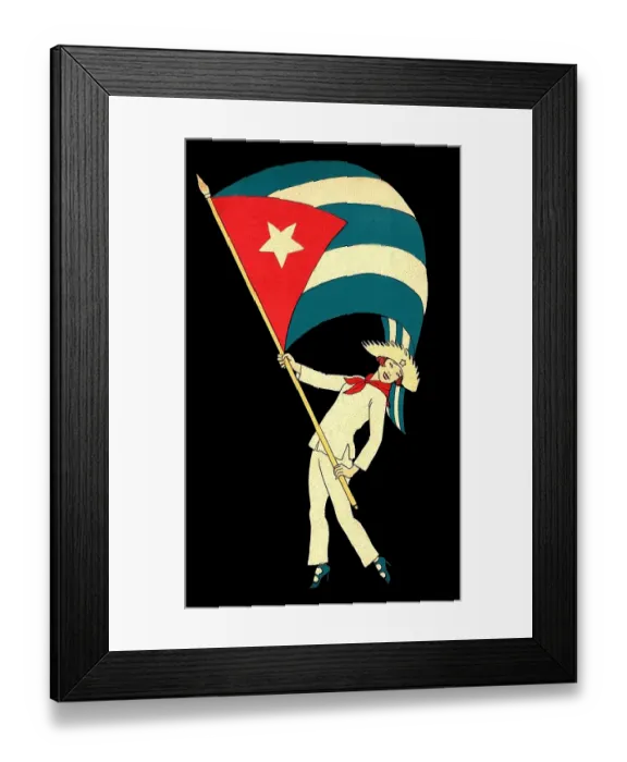 Framed Print : Cuban Flag Girl Framed Print : Cuban Flag Girl