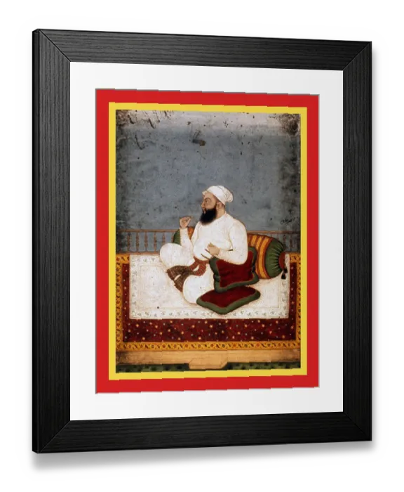 Framed Print : Aḥmad Khan wearing white turban Framed Print : Aḥmad Khan wearing white turban