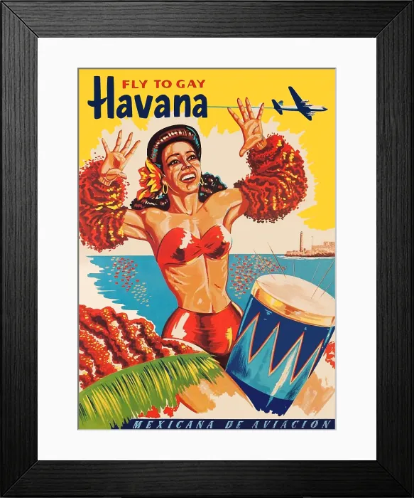 Framed Print : Fly to Gay Havana Framed Print : Fly to Gay Havana
