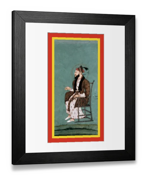 Framed Print : Sultan Abu'l-Hasan Qutbshah in silver chair Framed Print : Sultan Abu'l-Hasan Qutbshah in silver chair