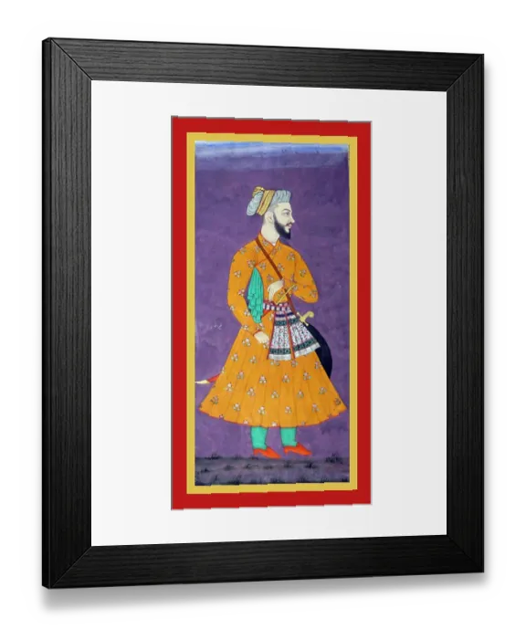 Framed Print : Khairat khan stands in a flower-patterned orange tunic Framed Print : Khairat khan stands in a flower-patterned orange tunic