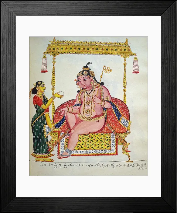 Framed Print : Bala Krishna seated in a cot Framed Print : Bala Krishna seated in a cot
