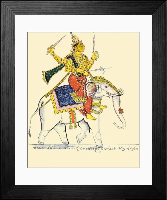 Framed Print : Indra riding on his four-tusked elephant Airavta Framed Print : Indra riding on his four-tusked elephant Airavta