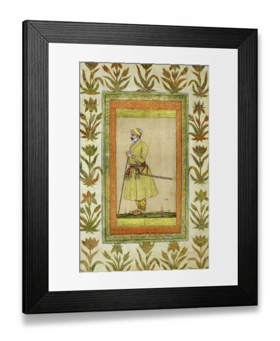 Framed Print : Sadiq Xan leaning on a staff Framed Print : Sadiq Xan leaning on a staff