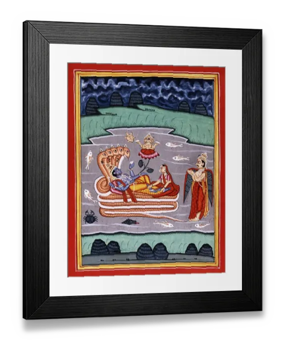 Framed Print : Deity Vishnu Anantasayin
