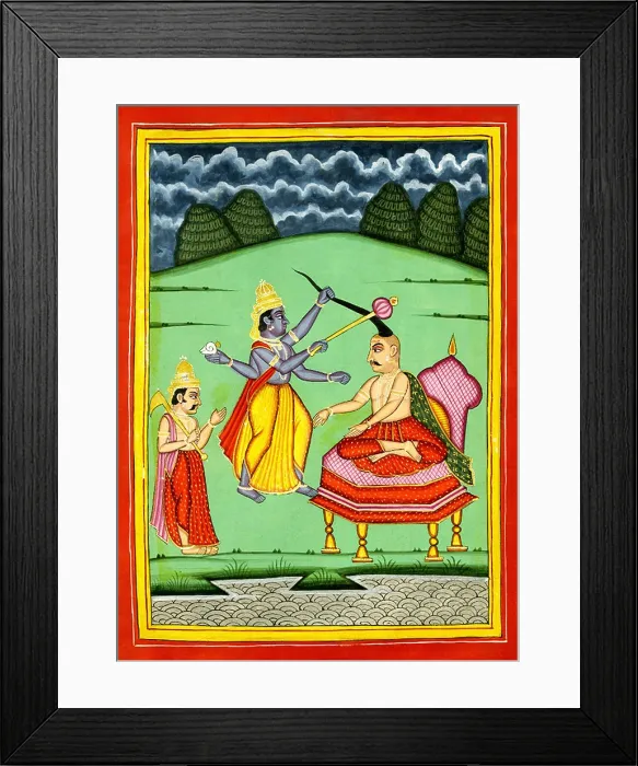 Framed Print : Deity Krishna killing Kansa Framed Print : Deity Krishna killing Kansa