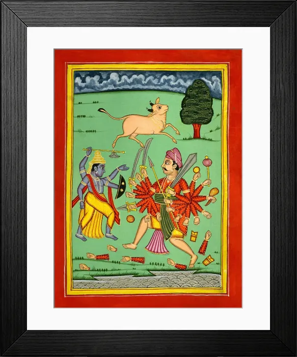 Framed Print : Vishnu as ParaśuRama killing kartavirya Framed Print : Vishnu as ParaśuRama killing kartavirya