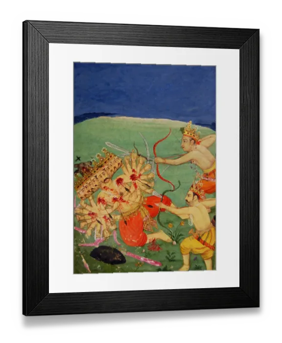 Framed Print : Rama and Lak£maṇa attack Ravana Framed Print : Rama and Lak£maṇa attack Ravana