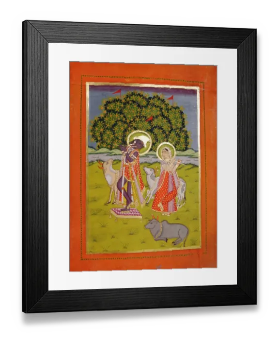 Framed Print : Krishna and Rādhā playing the flute Framed Print : Krishna and Rādhā playing the flute