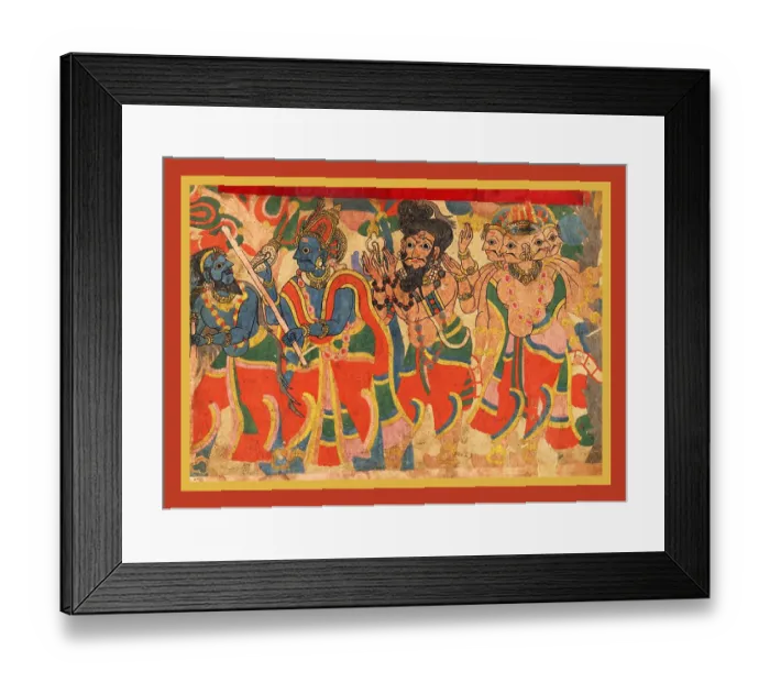 Framed Print : Paithan illustration a narrative from the Mahabharata Framed Print : Paithan illustration a narrative from the Mahabharata