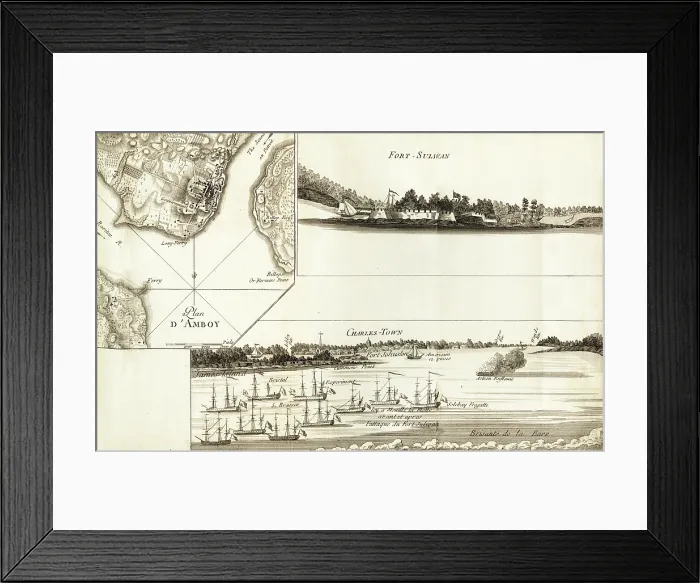 Framed Print : Plan d'Amboy, View of Charleston Framed Print : Plan d'Amboy, View of Charleston