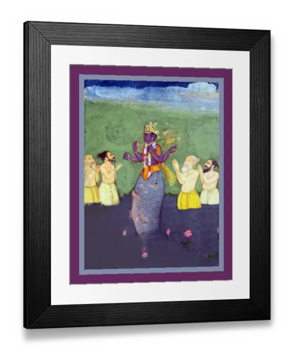 Framed Print : The fish avatar Matsya Framed Print : The fish avatar Matsya