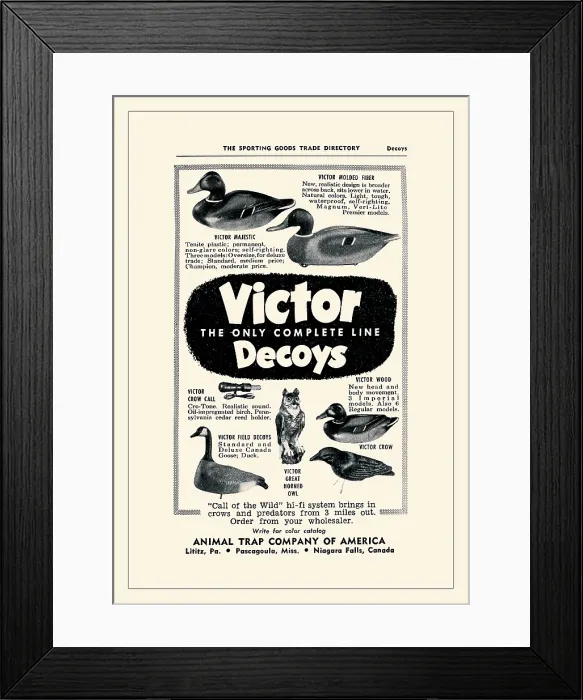 Framed Print : Victor Decoys Framed Print : Victor Decoys