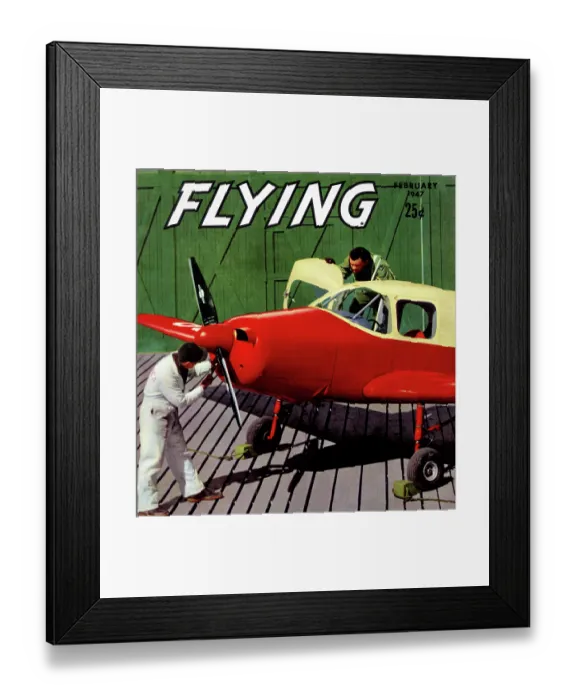 Framed Print : Single Prop Plane with Pilot and crewman