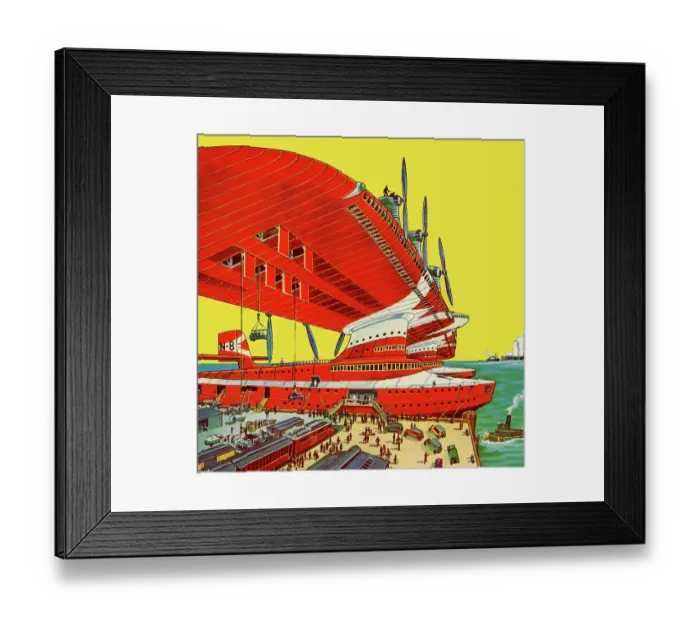 Framed Print : Four Prop Huge Commercial transport Seaplane Framed Print : Four Prop Huge Commercial transport Seaplane