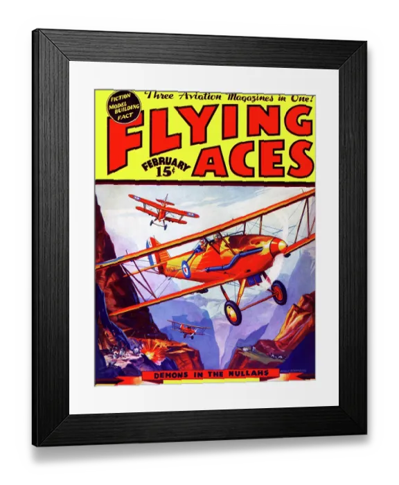 Framed Print : Flying Aces - Bombing in the Nullahs in Southern Asia Framed Print : Flying Aces - Bombing in the Nullahs in Southern Asia